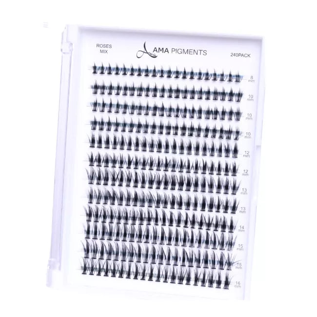 Ciglia finte ciuffetti ROSE C Mix 240 pack