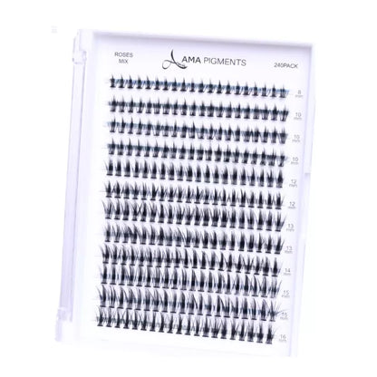 Ciglia finte ciuffetti ROSE C Mix 240 pack